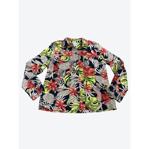 Allison Daley Tropical Floral Button Up Blazer Size 10 - Picture 13 of 14